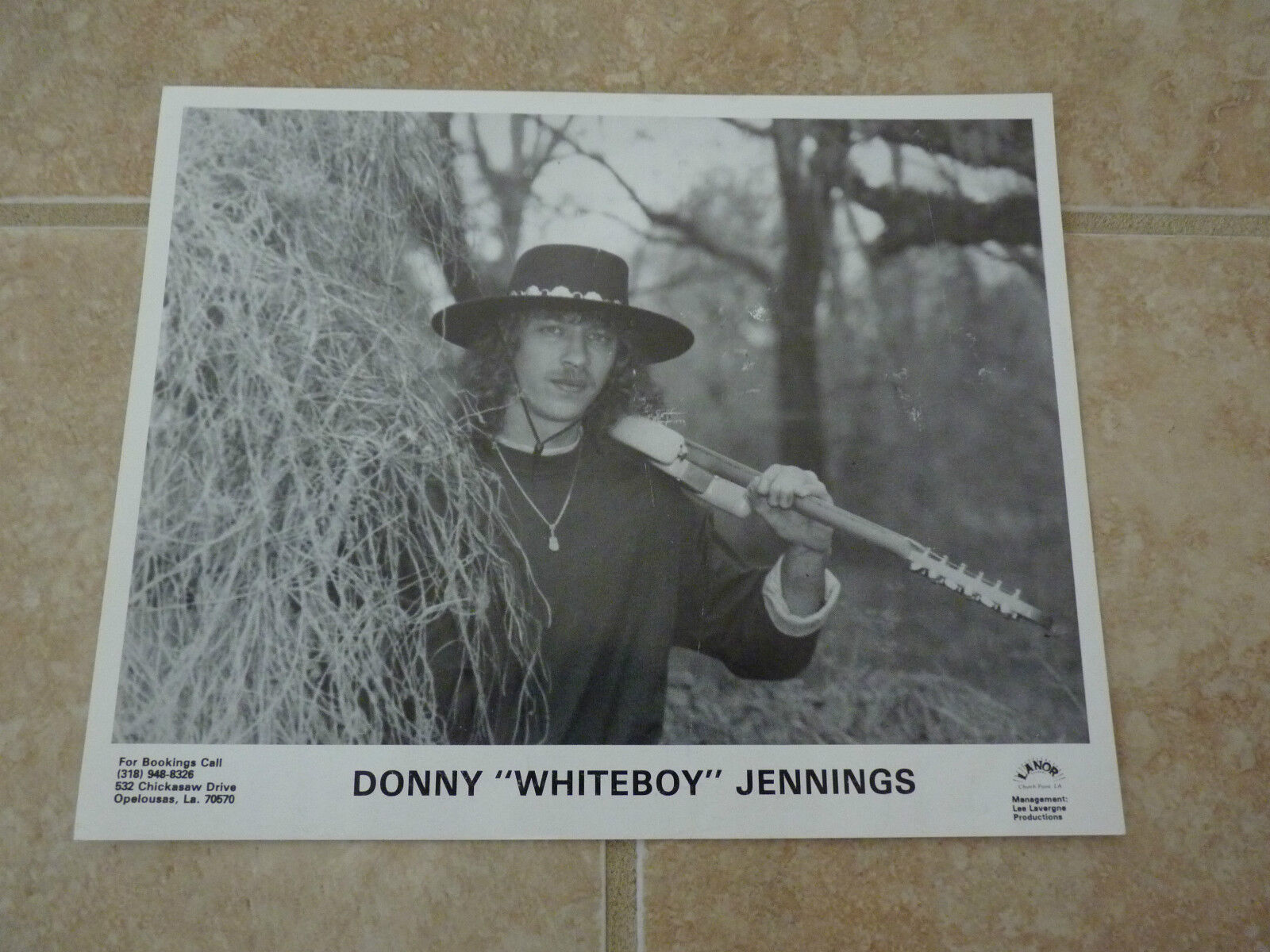 Donny Whiteboy Jennings 8x10 B&W Publicity Picture Promo Photo Poster painting