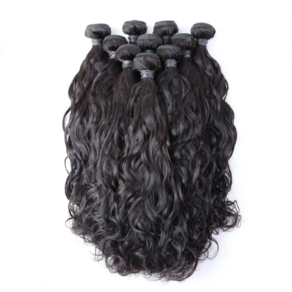 3Bundle Mink Hair Weave Water Wave Hair Bundle Deals Wet And Wavy Hair Weft