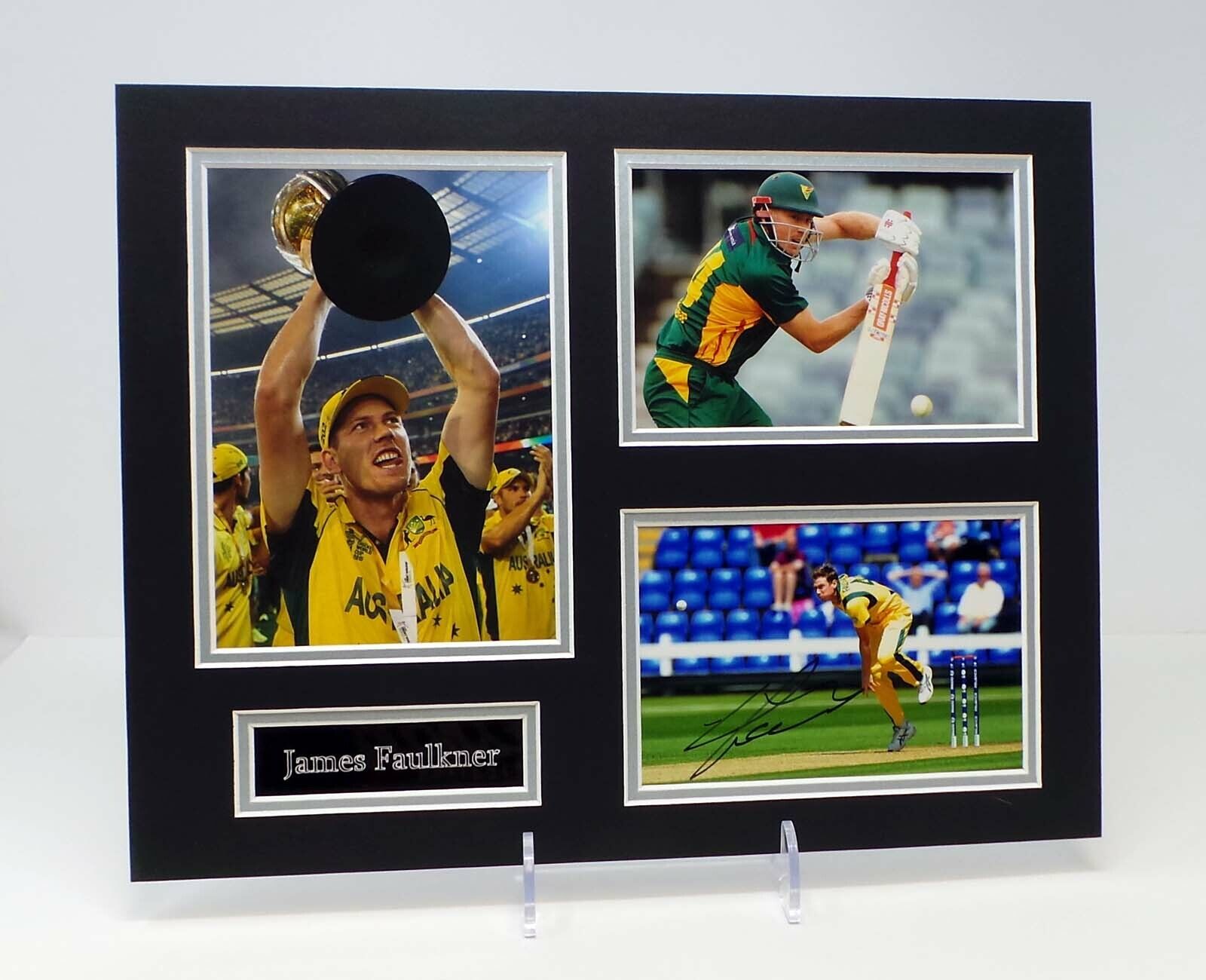 James FAULKNER Signed Mounted Photo Poster painting Display AFTAL RD COA Australian Cricket