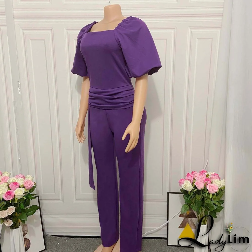 Women's Summer High Waist Chic Plus Size Jumpsuit