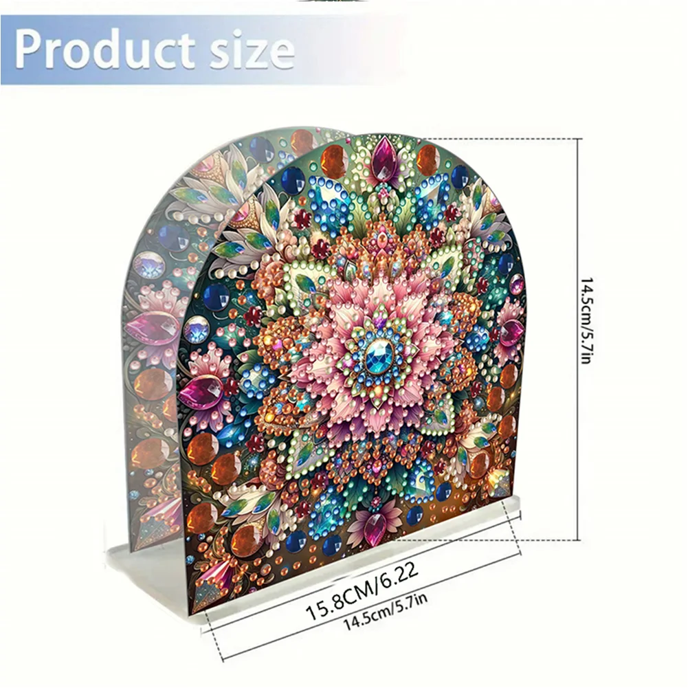DIY Acrylic Mandala Diamond Painting Paper Towel Holder for Home Art Crafts