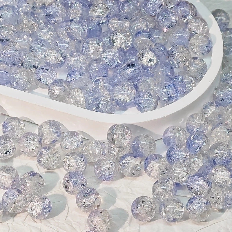 50 PCS/Package Diameter 10mm Diameter 8mm Glass Crackle Glass Beads Round Jewelry Accessories