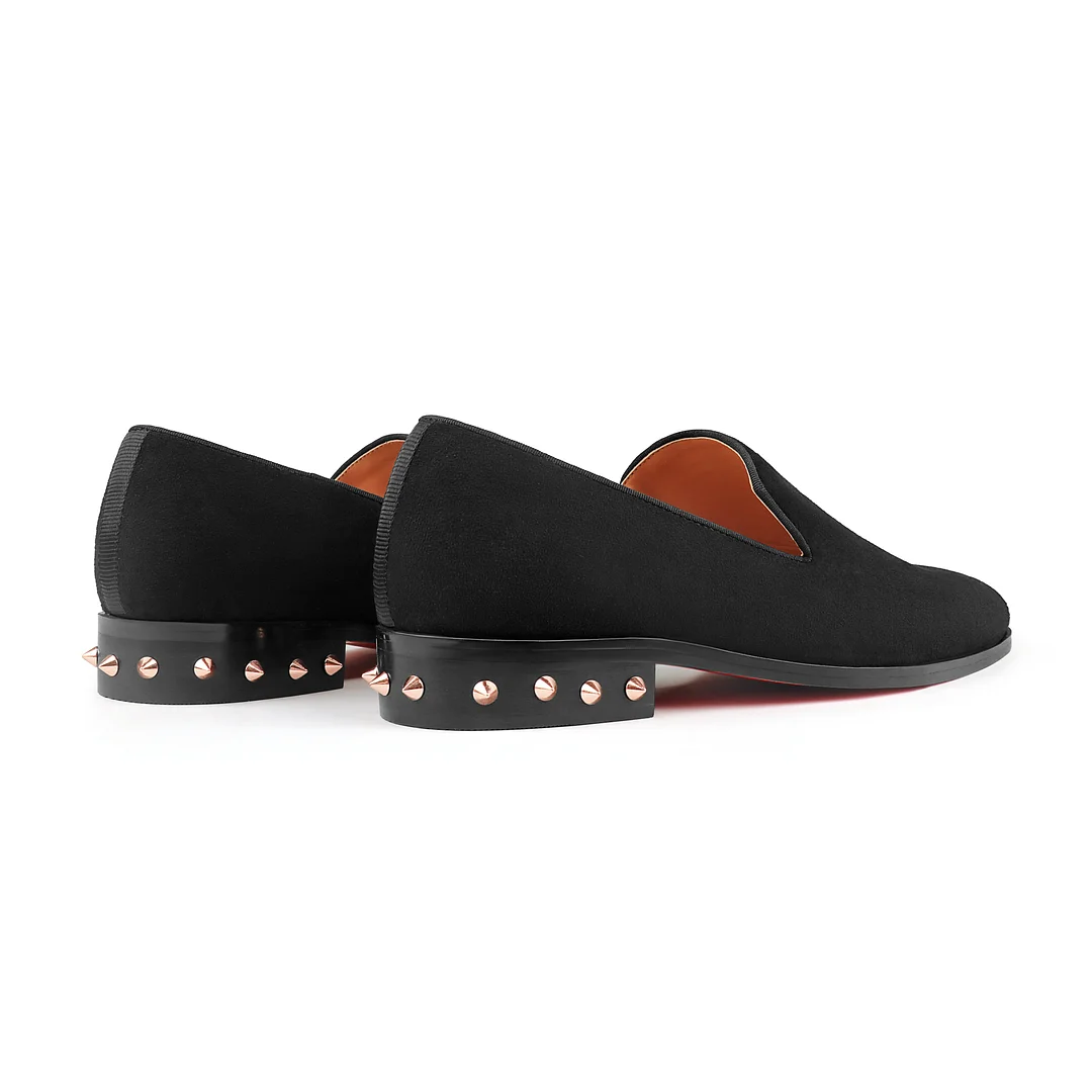 Merumote Gentleman's Oxford Red bottom Shoes Rivet Suede Party Wedding Banquet Shoes-MERUMOTE