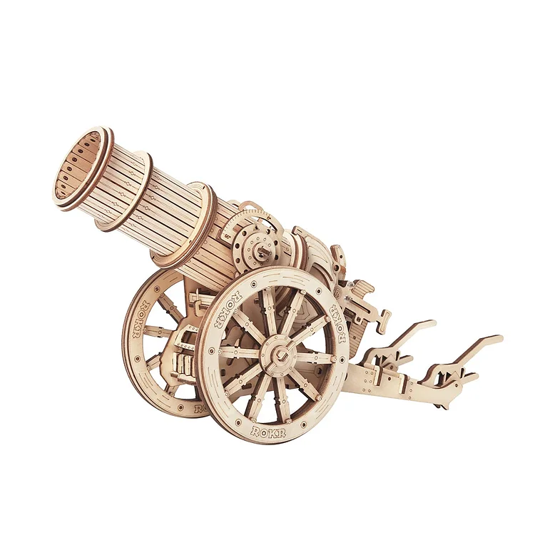 ROKR 3D Wooden Puzzle Wheeled Siege Artillery KW801 | Robotime Canada