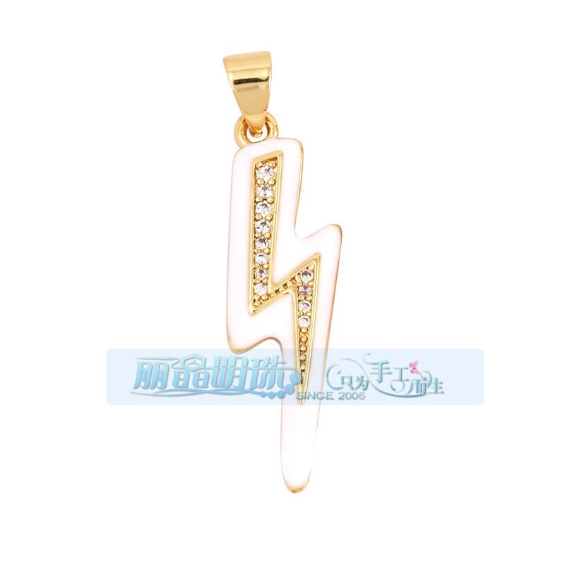 1 Piece 27*7.5mm 6*24mm Copper Lightning Pendant Jewelry Accessories
