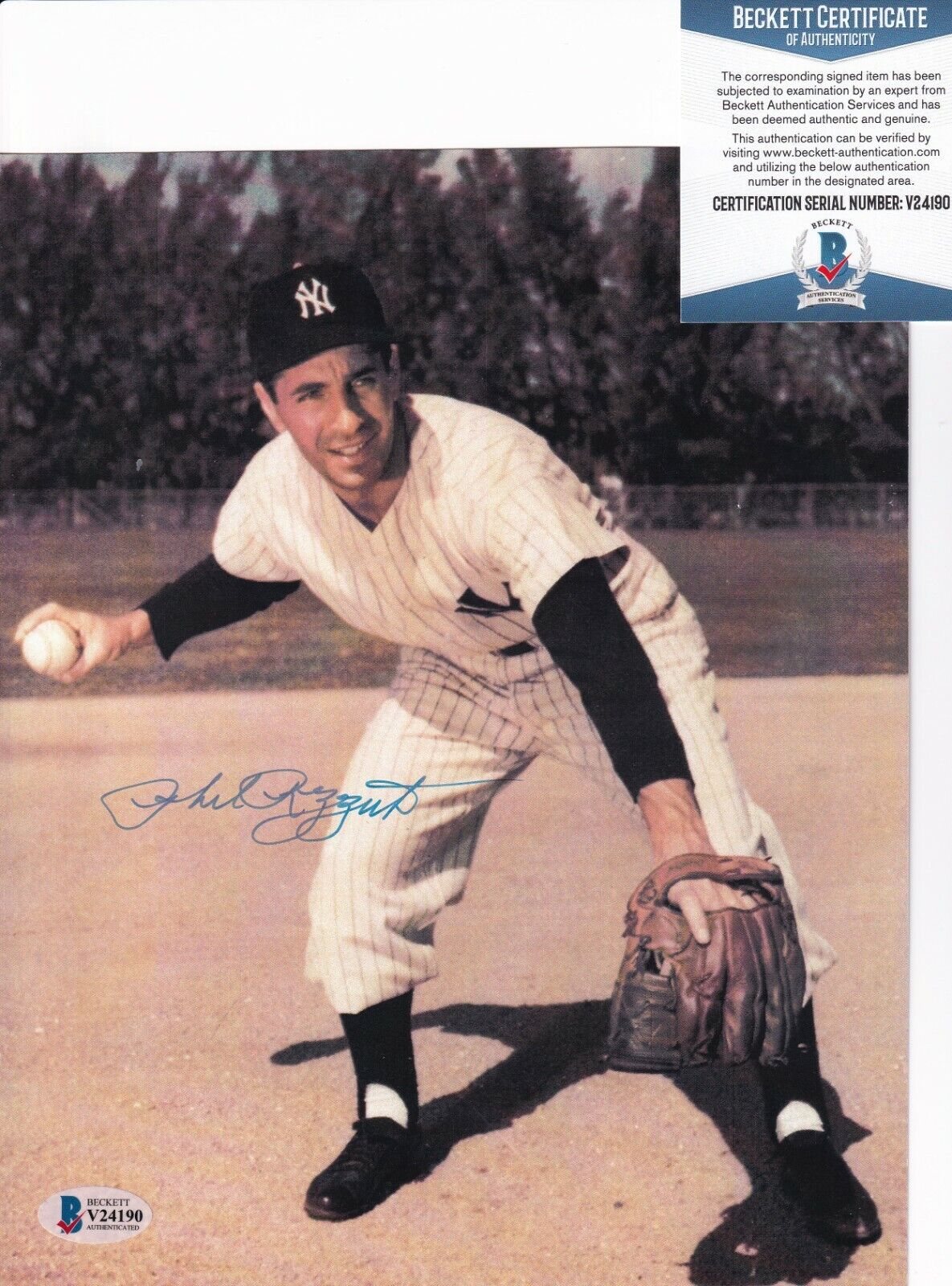 PHIL RIZZUTO signed (NEW YORK YANKEES) autographed 8X10 Photo Poster painting BECKETT V24190
