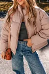 Women's Winter Thick Full Zipper Quilted Puffer Down Jacket