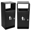 [US Local Warehouse] Commercial Outdoor Trash Can Decorative Trash Container with Lid for Park Garden