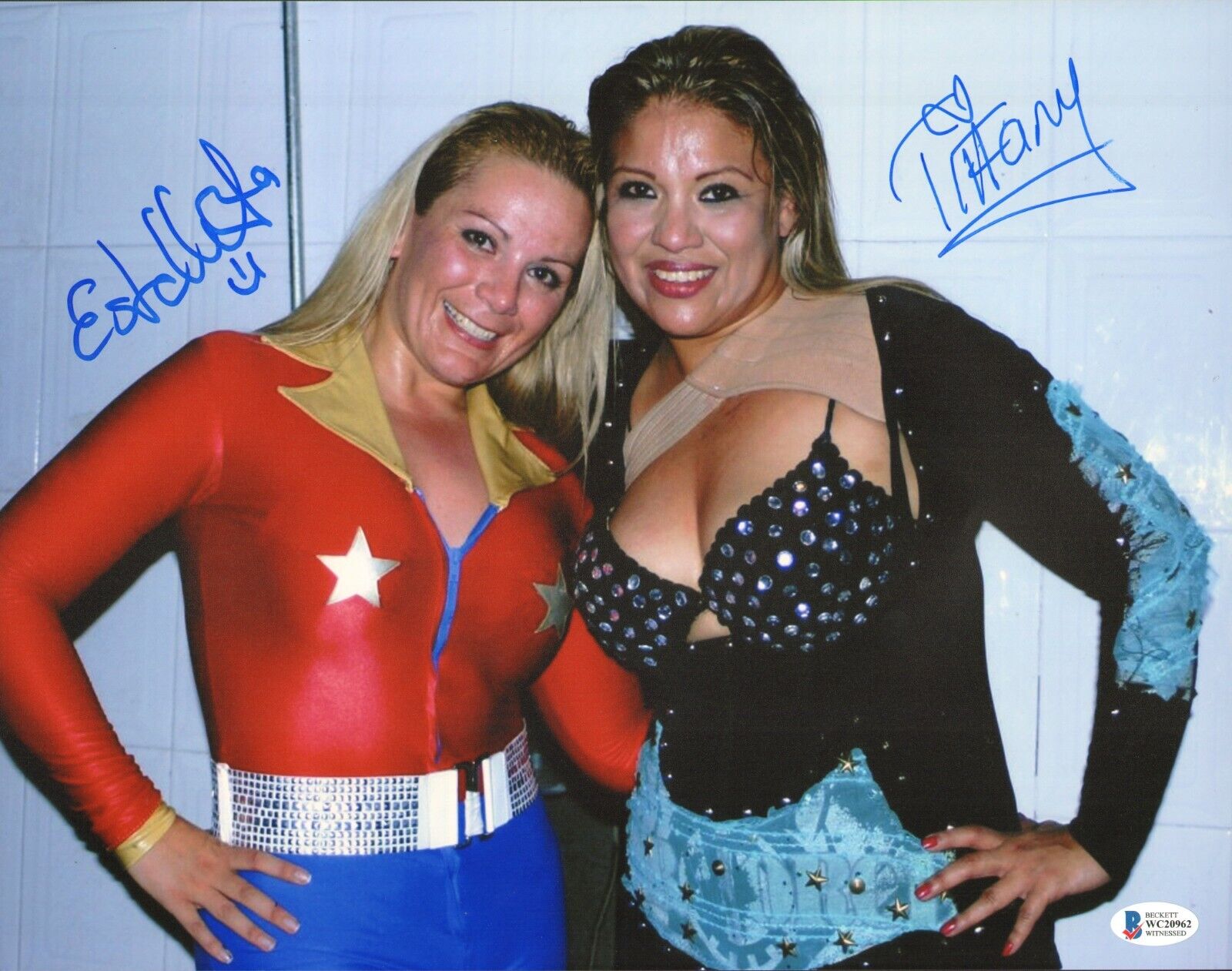 Tiffany & Estrellita Signed 11x14 Photo Poster painting BAS COA AAA CMLL Lucha Libre Autograph 2