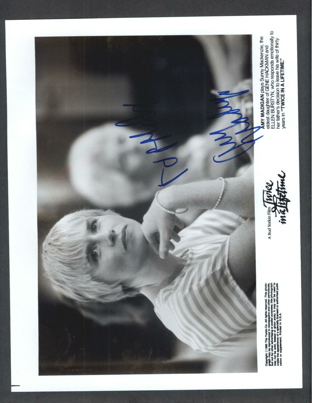 Amy Madigan - Signed Autograph Movie Still - Twice in a Lifetime