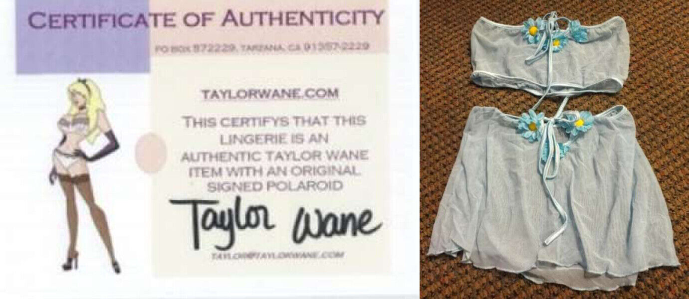 (RARE) TAYLOR WANE Adult Film Porn Star 2pc Wardrobe Top/Skirt w/Signed Pic COA