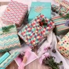 6PCS Colorful Cyan Mint Green Festive Gift Wrapping Paper