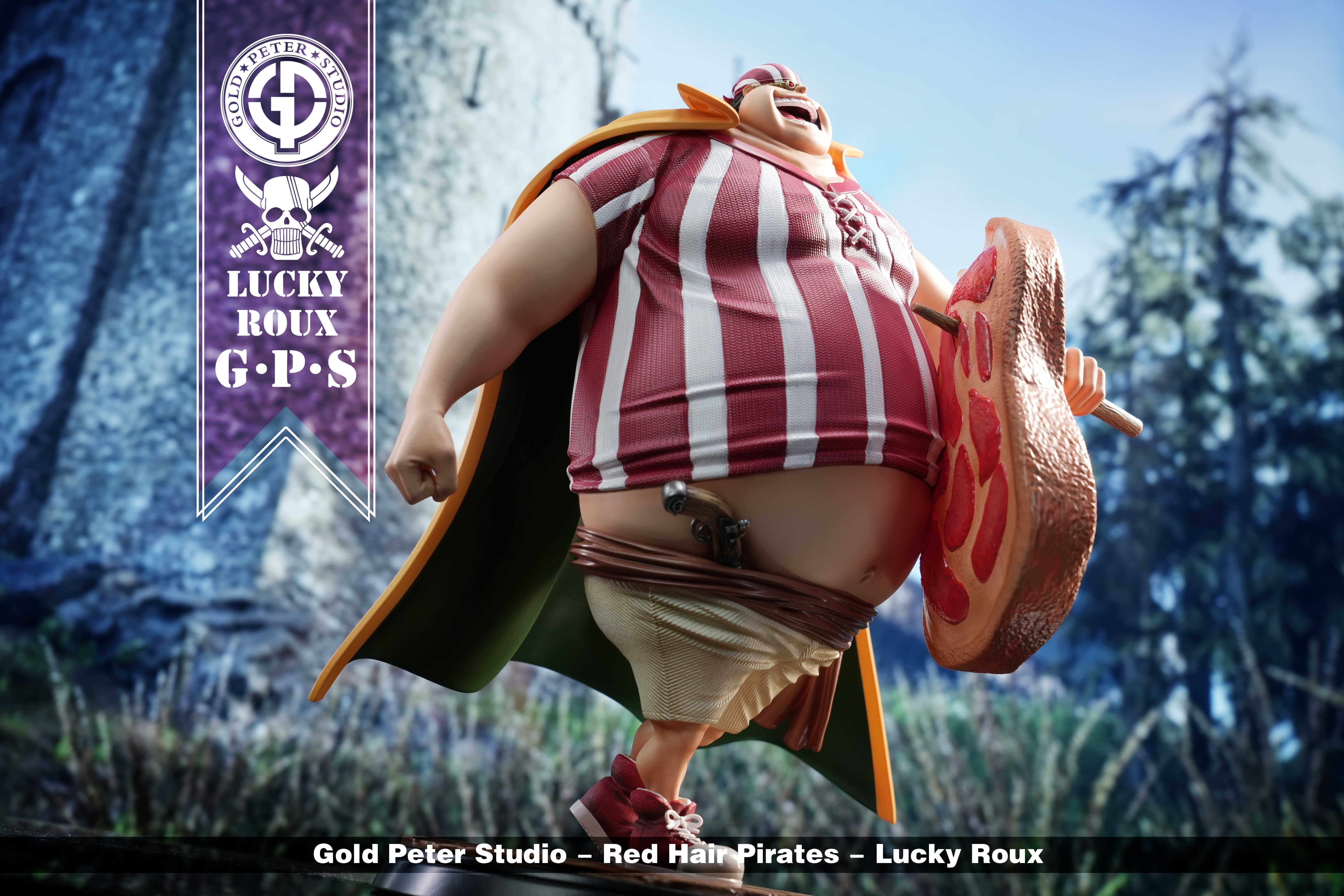 Gold Peter Studio - One Piece Red Hair Pirates Lucky Roux Statue(GK)-