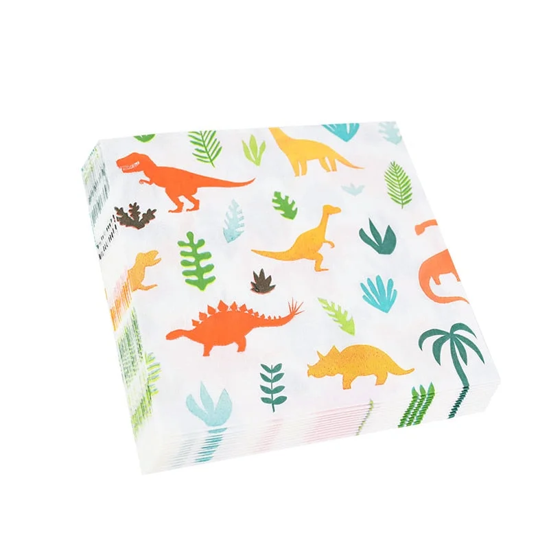 Dinosaur Theme Disposable Tableware Happy Birthday Banner Dinosaur Birthday Decorations Safari Jungle Party Supplies Baby Shower