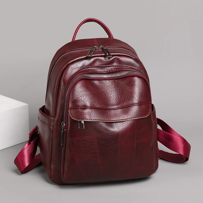 Soft Leather Ladies High-Capacity Fashion Backpack