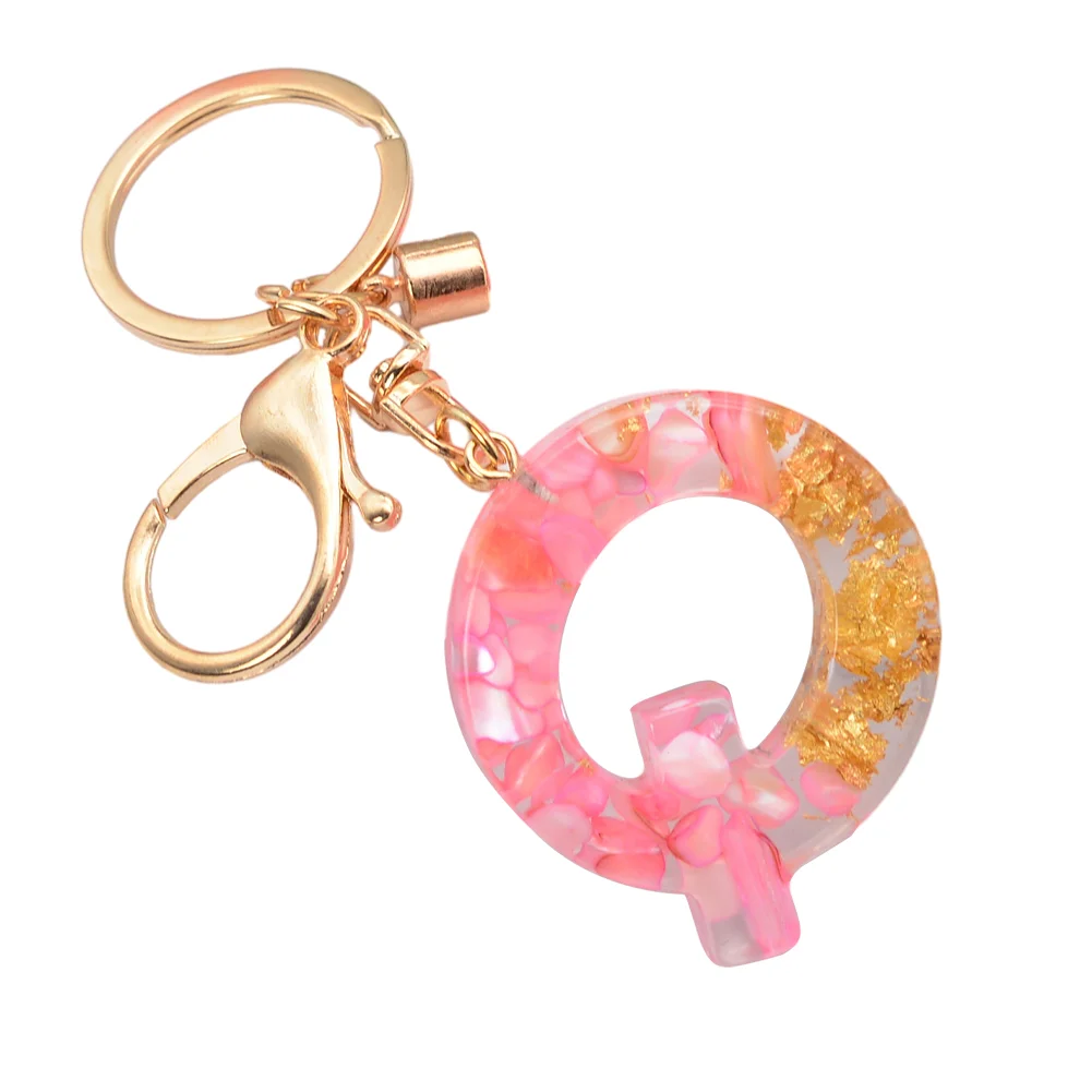 Resin Initial Key Ring with Tassel Alphabet Keyring for Car Keys Wallet Handbags