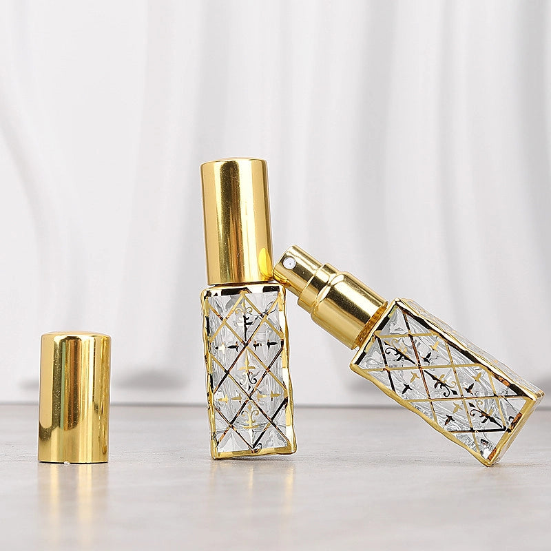 Perfume Bottling 12ML Electroplating Portable Sample Spray Bottle High-grade Fine Empty Bottle Glass Press Bottle