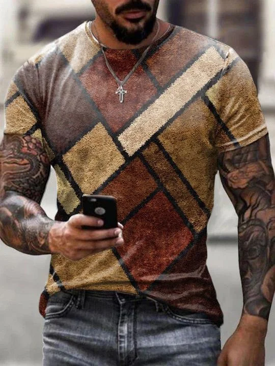 Guy Print Casual T-Shirt-10