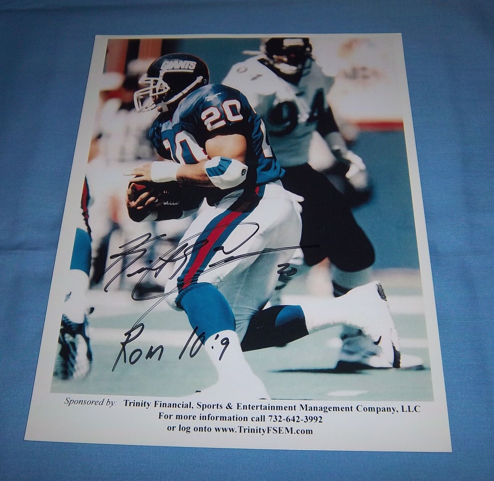 NY Giants Keith Elias Signed Autographed 8.5x11 Photo Poster painting