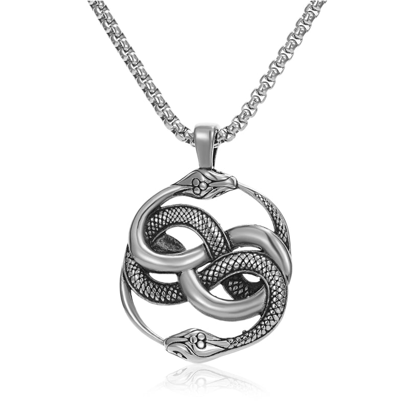 Hip-Hop Vintage Style Punk Snake 304 Stainless Steel Men's Pendant Necklace Necklace Pendant Men Pendant Necklaces