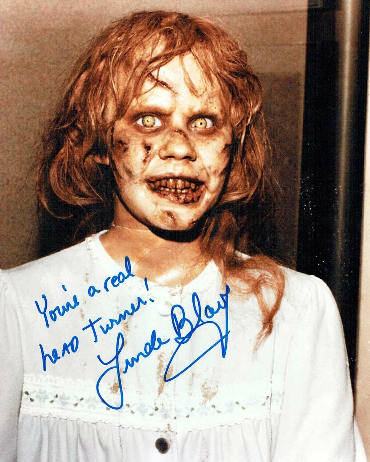 Linda BLAIR SIGNED The Exorcist 10x8 Photo Poster painting A AFTAL COA You're A Real Head Turner