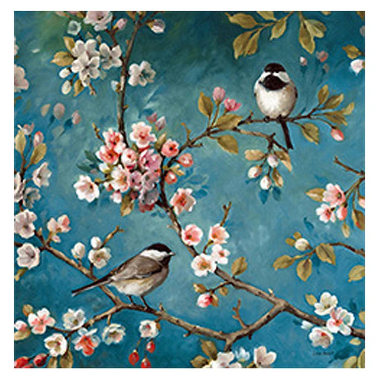 Bird Branch 11CT Printed Cross Stitch Kits (45*45CM) fgoby