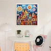 (Multi Style)Colorful Cottage-Full Embroidery 2 strands 14CT Stamped Cross Stitch-40*40CM