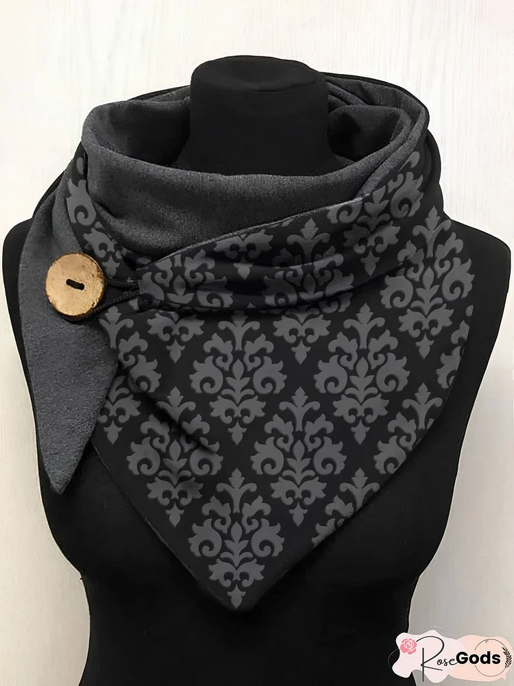 Casual Ethnic Print Triangle Scarf Autumn Winter Warm Scarf