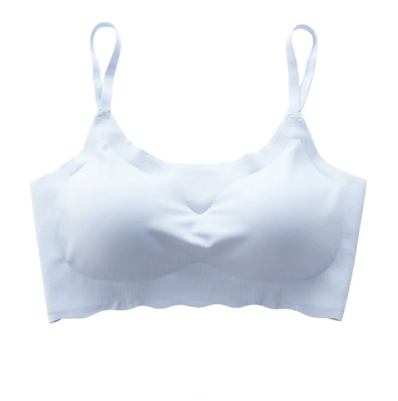 Ice Silk Bra Seamless Women Soft Thin Push Up Vest Bras Underwear Breathable Sleep Top With Chest Padded топ женский Bralette