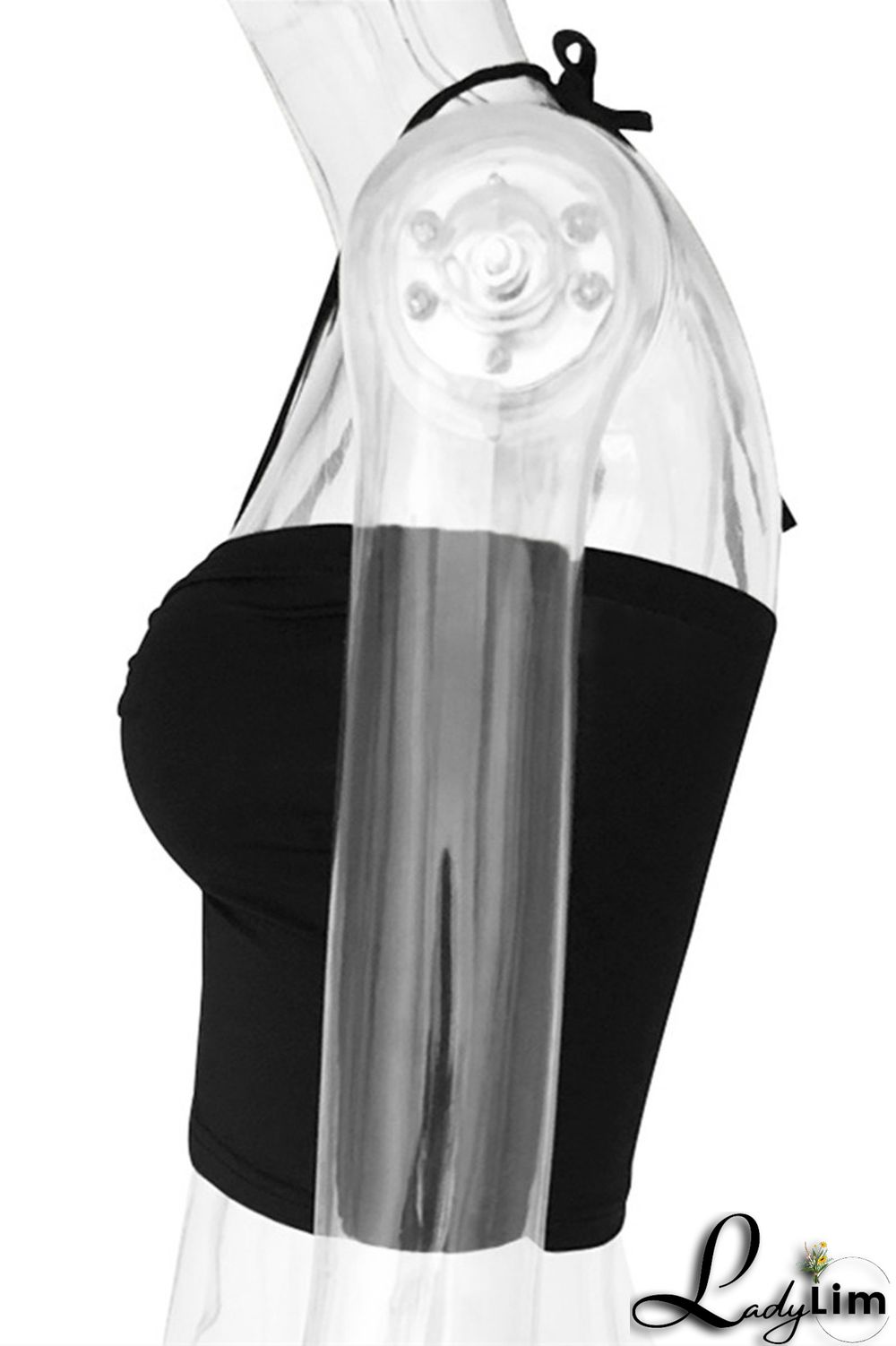 Black Sexy Casual Solid Bandage Backless Strapless Tops