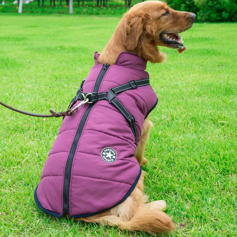 Pawbibi Sport- Waterproof Winter Jacket with Built-in Harness