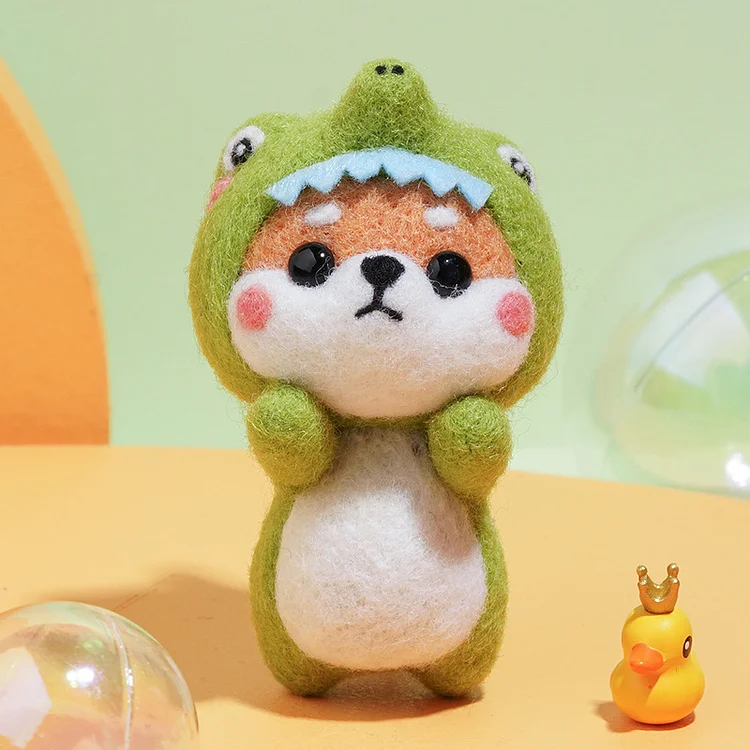 FeltingJoy - Shiba Inu Needle Felting Kit - Dinosaur