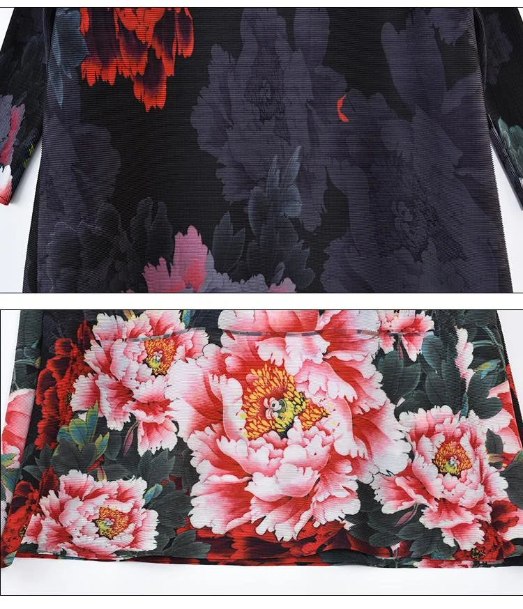 Fashion and Elegant Nine-Sleeve Mid-length Loose Dress