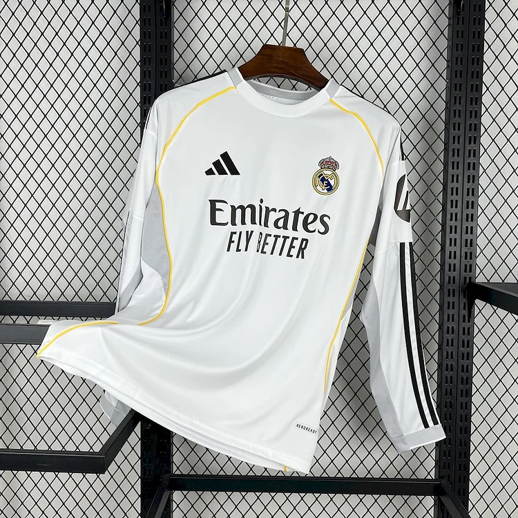 Real Madrid 25/26 Long Sleeve Home Football Shirt