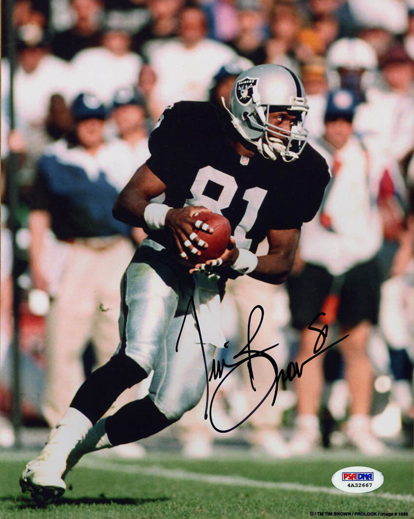 Tim Brown SIGNED 8x10 Photo Poster painting Los Angeles Oakland Raiders ITP PSA/DNA AUTOGRAPHED