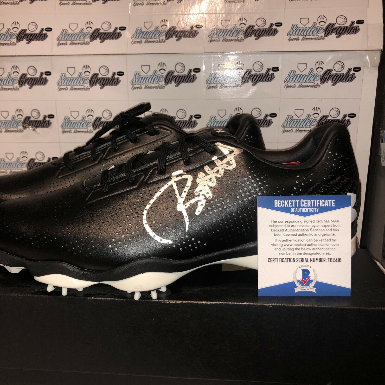 JORDAN SPIETH SIGNED AUTOGRAPHED UNDER ARMOUR SHOES CLEATS GOLF-BECKETT BAS COA