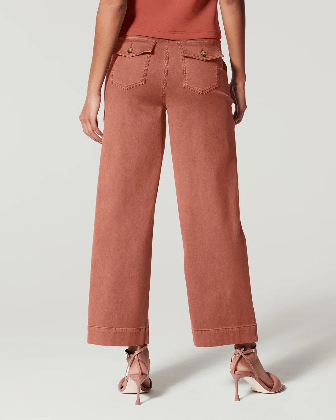 Stretch Twill Cropped Wide Leg Pant