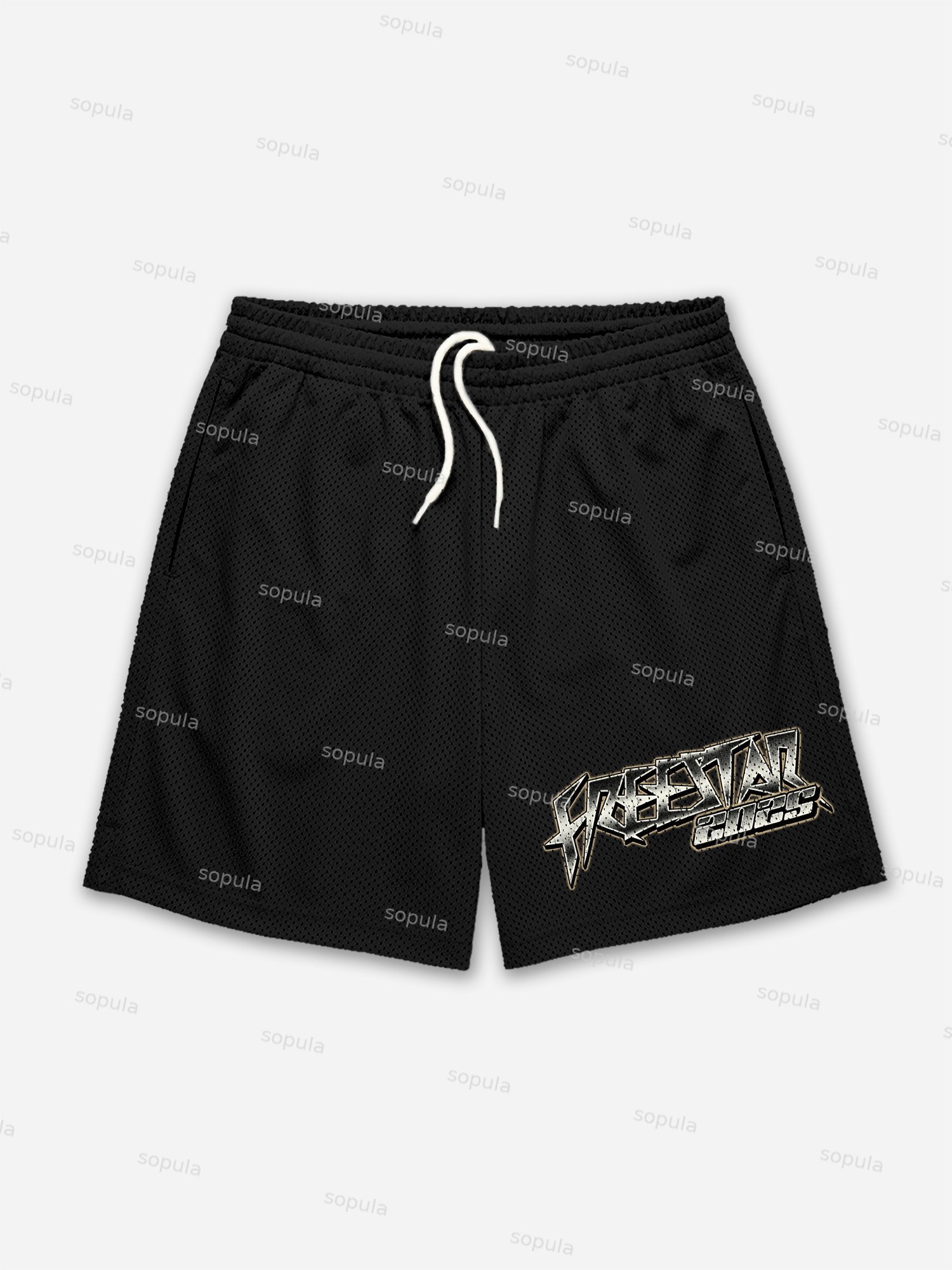 Free Star Old Vintage Dot Graphic Mesh Shorts - SOPULA