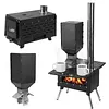 [US Local Warehouse] Portable Wood Burning Stove with Stainless Steel Construction Compact Tent Stove Chimney Pipes Included Firewood Stoves for Outdoor Heating & Cooking Ice Fishing Hunting