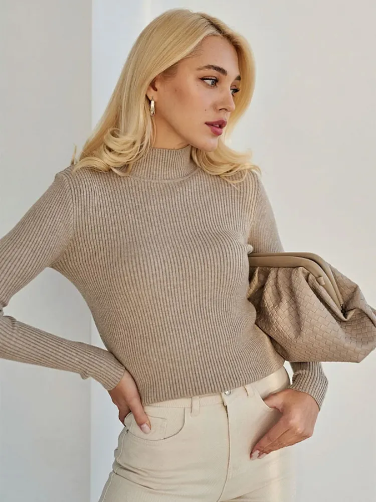 Churchf Churchf Color Half Turtleneck Sweater 2024 Autumn And Winter Female (24 Color Spot) Slim Knit Bottom Shirt