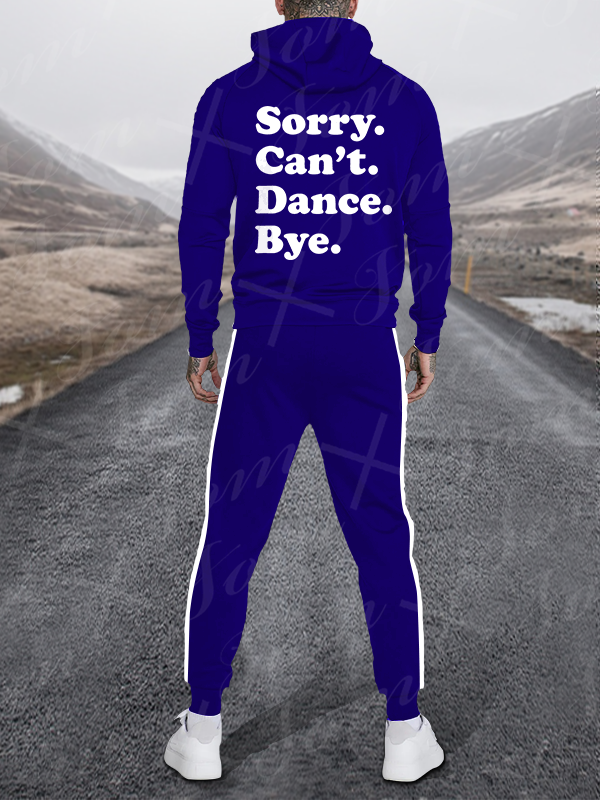 Men's Causal Printed Hoodied and Pants Suit