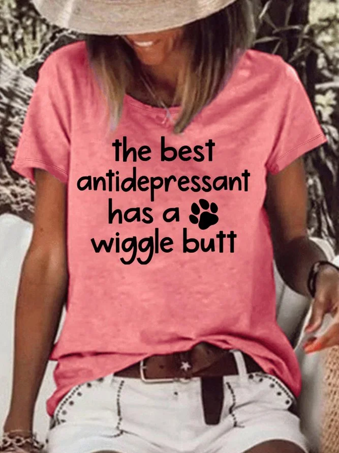 Women's Wiggle Butt Therapy Dog Lover Casual T-Shirt