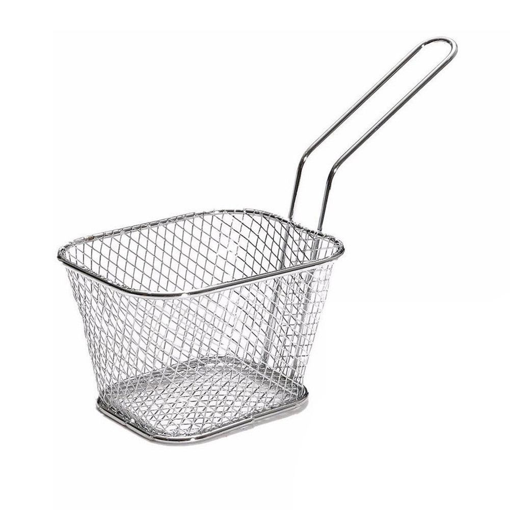 

Stainless Steel French Fries Basket Mini Square Frying Basket with Handle, 501 Original