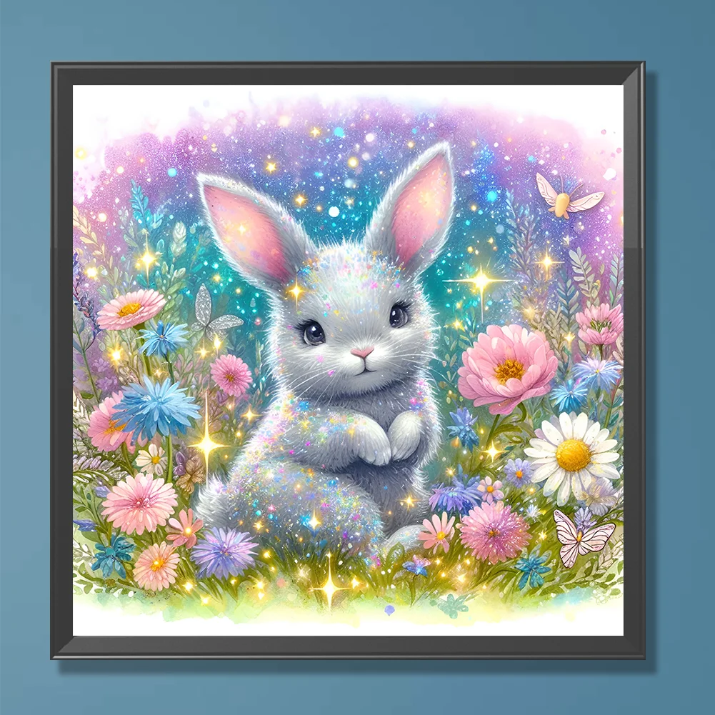 Diamond Painting - Full Round Drill - Flower Rabbit(Canvas|30*30cm)