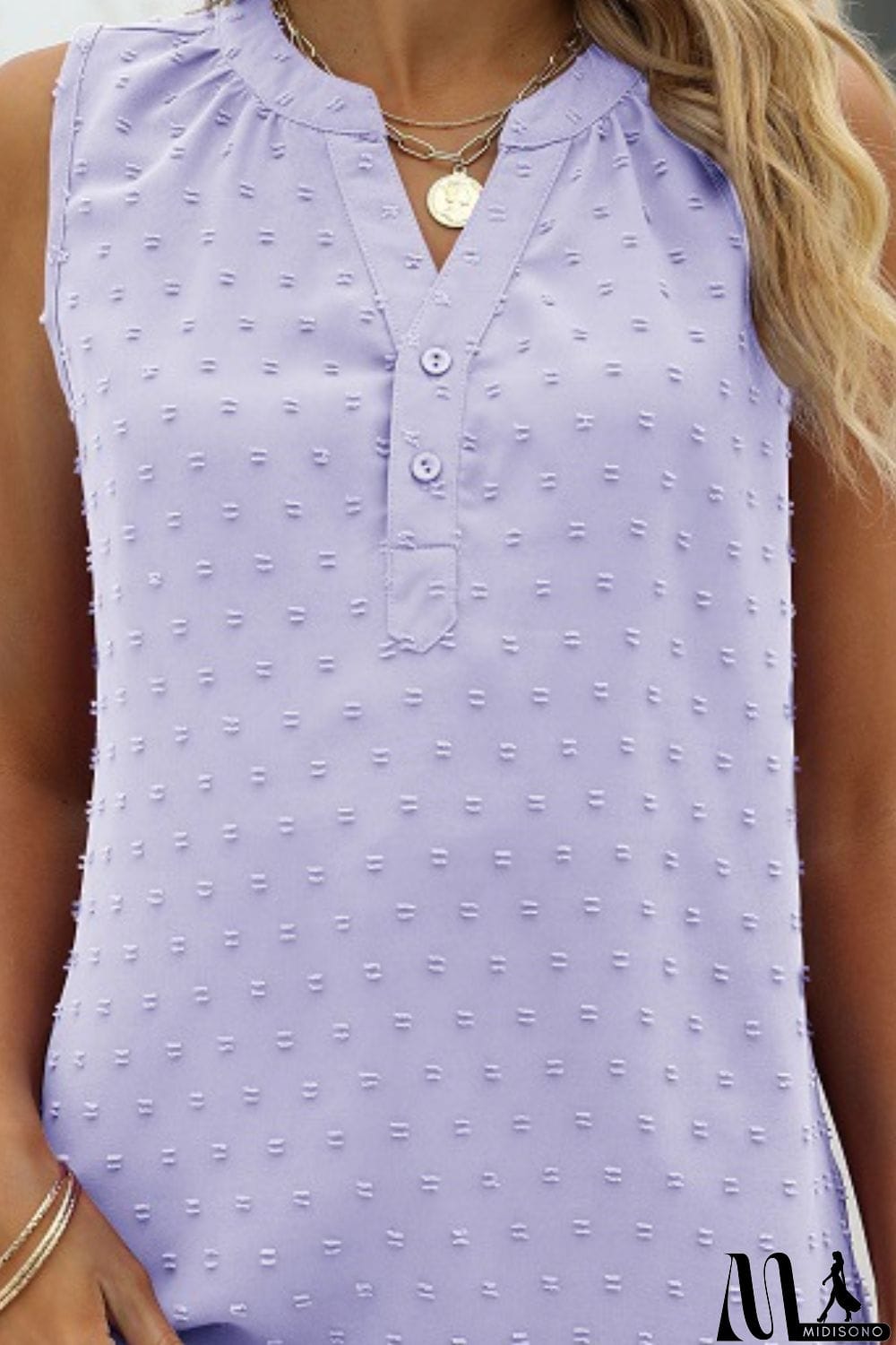 MidiSono - Swiss Dot Notched Neck Tank