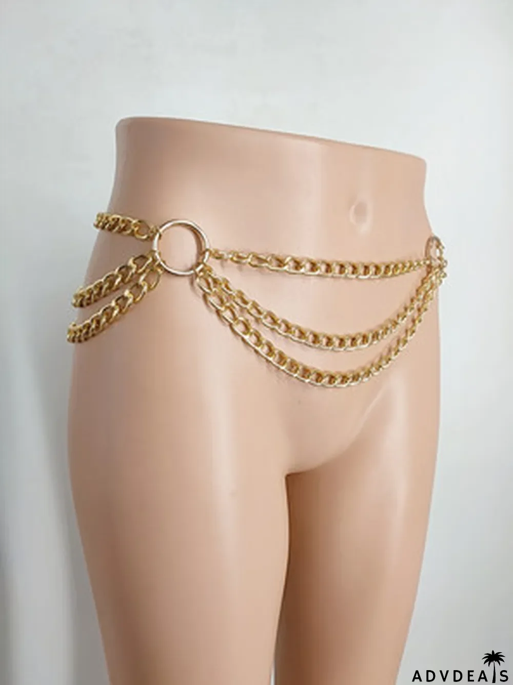 Love Wild Circle Intersecting Metal Three-Layer Waist Chain