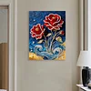 DIY Pearl Painting Red Rose for Home Wall Decor with Frame(40*30cm)