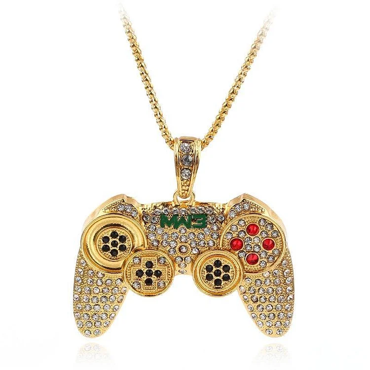 Hip Hop  Iced Out Game Controller Handle Pendant