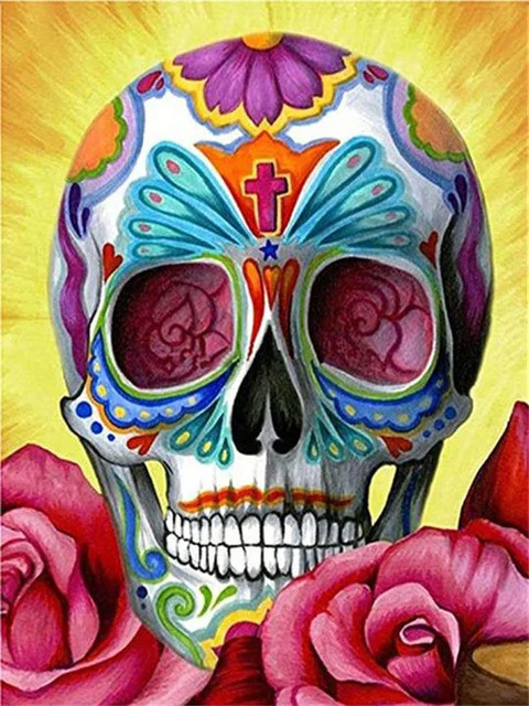 Diamond Painting - Full Round/Square Drill - Skull Head(30*40 - 50*60cm)