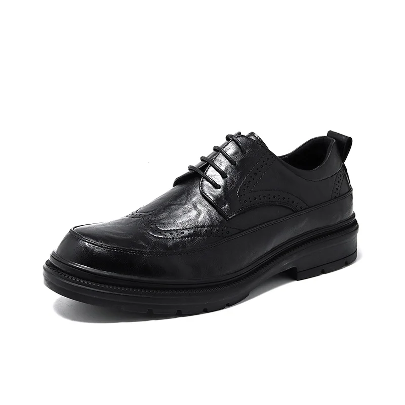 Colourp Colourp Leather Shoes Men Leather Brown Business Men's Shoes 2023 New Men British Married 99292-W